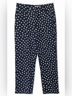 Jones New York Sport Navy Slim Pants with Flower Detail- 10